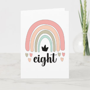 Carte 8e anniversaire Boho Rainbow Party Enfants 8 ans