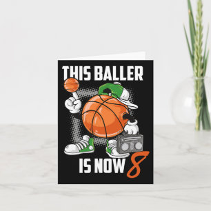 Carte 8e anniversaire Bysketbyll Joueur amusant 8 ans en