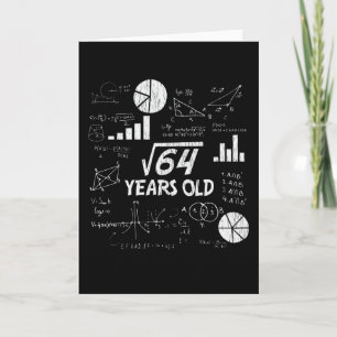 Carte 8e anniversaire Carré racine de 64 - 8 ans Anniver