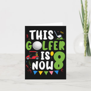 Carte 8e anniversaire de la partie Golf Boy Huit ans Gol
