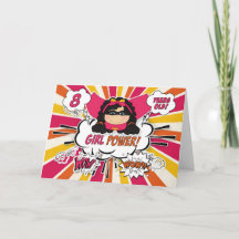 8e anniversaire Filles Super Kids Pink Comic Book