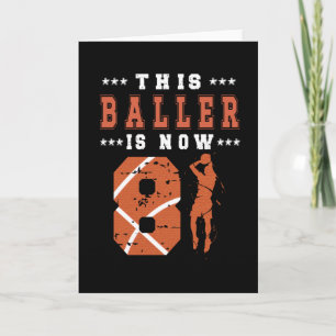 Carte 8e anniversaire Gift Basketball Joueur 8 ans Garço