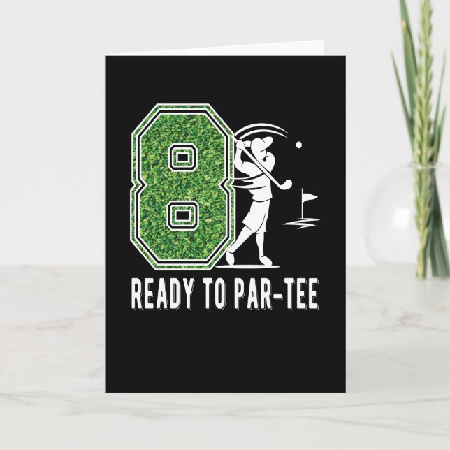 Carte 8e anniversaire Gift Golf Player 8 année Vieux gar (Devant)