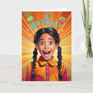 Carte 8e anniversaire latino-américain style pop art