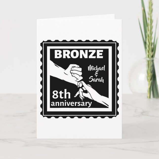 Carte 8e anniversaire mariage don traditionnel bronze (Devant)