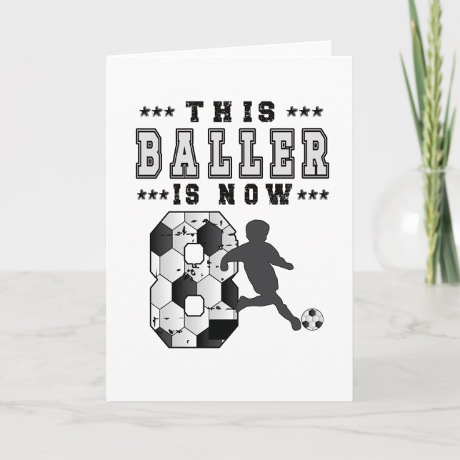 Carte 8e Birthday Poison Soccer Player 8 Year Old Boy (Devant)