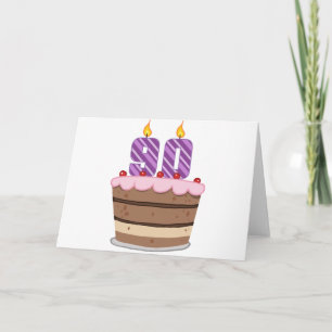 Carte 90 ans sur le gâteau d'anniversaire