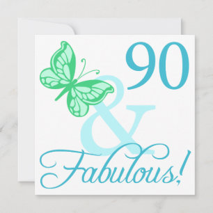 Carte 90 Et Fabuleux Cadeaux D'Anniversaire (Aqua)