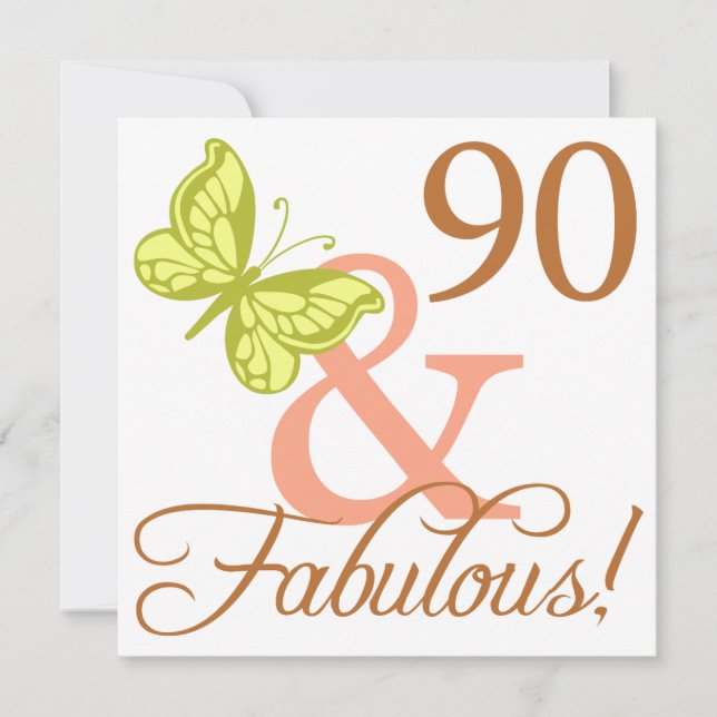 Carte 90 Et Fabuleux Cadeaux D'Anniversaire (Automne) (Devant)