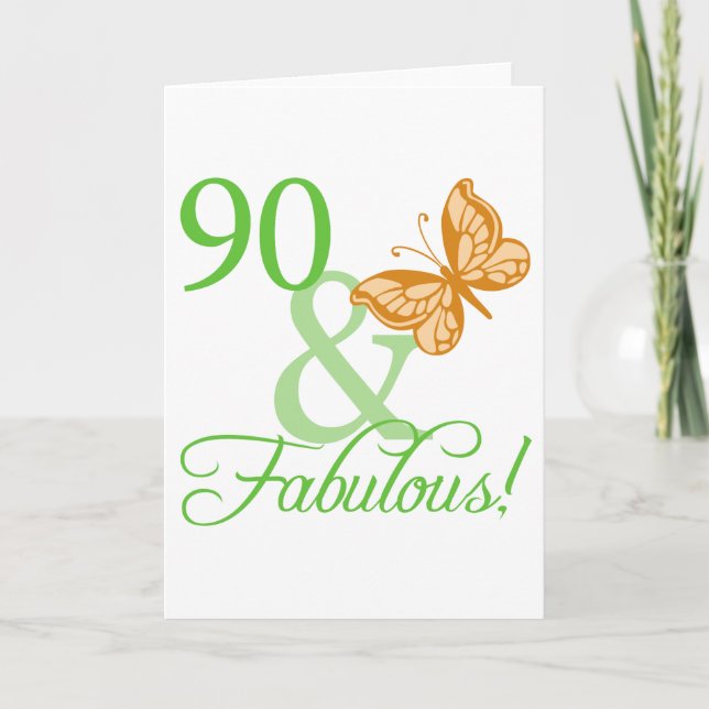 Carte 90 & Fabuleux cadeaux d'anniversaire (Devant)