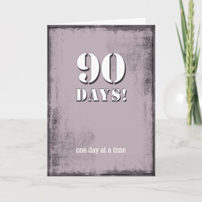 Carte 90 Jours Sober Clean Anniversaire Card (Devant)