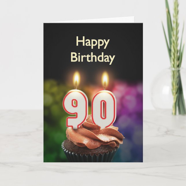 Carte 90e anniversaire avec bougies (Devant)