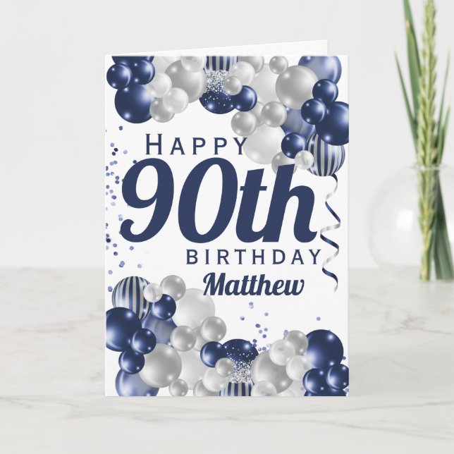 Carte 90e anniversaire Ballons de la marine (Devant)
