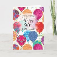 90e anniversaire Ballons rose orange turquoise