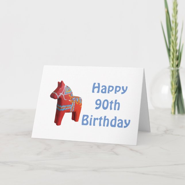 Carte 90e anniversaire Dala Horse Card (Devant)