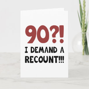 Carte 90e anniversaire Gag cadeau