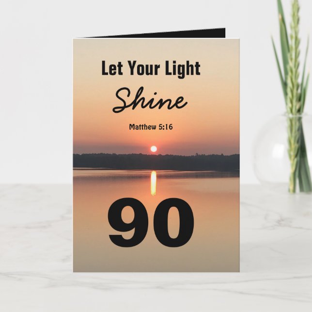 Carte 90e anniversaire Laissez votre lumière briller l'é (Devant)