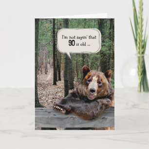 Carte 90e anniversaire Ours dans une forêt