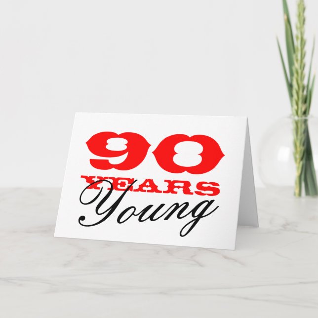 Carte 90e anniversaire pour 90 ans jeunes hommes o (Devant)