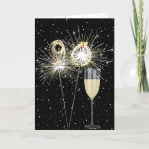 Carte 90e anniversaire Sparklers avec vin
