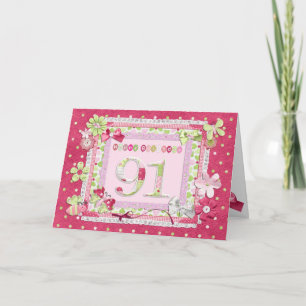 Carte 91e anniversaire style scrapbooking