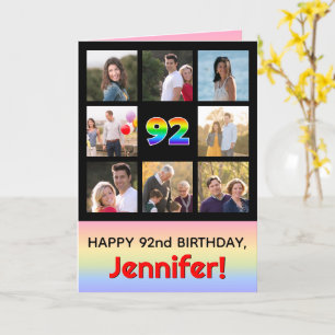 Carte 92e anniversaire : Arc-en-ciel amusant #, photos p