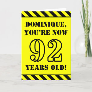 Carte 92e anniversaire : Texte du style de gabarit, nom 