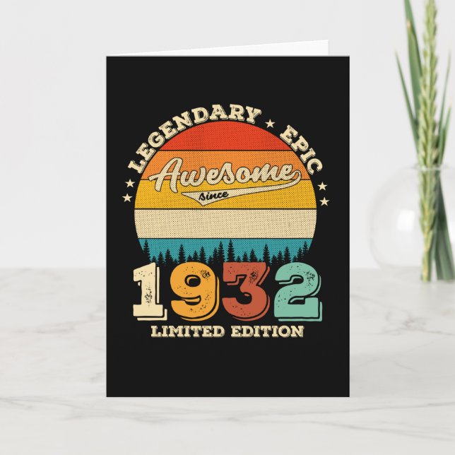 Carte 93 Ans 1932 Awesome depuis 93e anniversaire Cadeau (Devant)