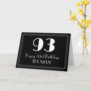 Carte 93e anniversaire ~ Art Déco Inspiré Look "93", Nom