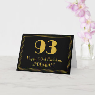 Carte 93ème anniversaire : Art Déco Inspiré Look "93" + 