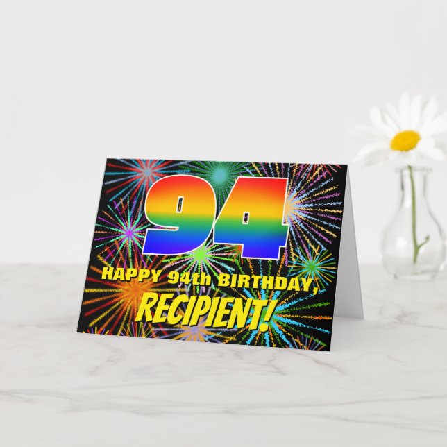 Carte 94e anniversaire : Feu d'artifice festif amusant e (Petite plante)