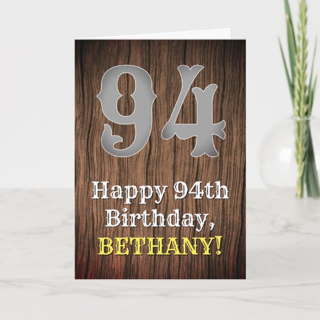 Carte 94e anniversaire : Pays inspiré par l'Ouest Look,  (Devant)