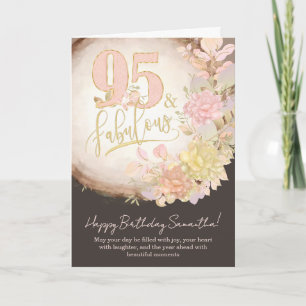 Carte 95 ans et Fabulueuse Fleur Photo Anniversaire Pers