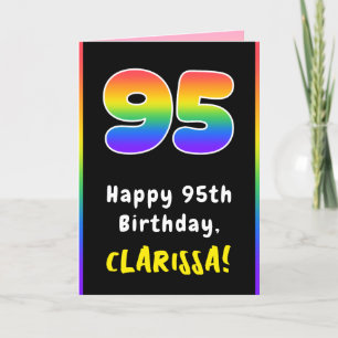 Carte 95e anniversaire : Arc-en-ciel coloré # 95, Nom pe