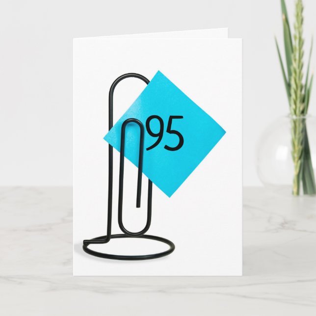 Carte 95e Anniversaire Note sur un extrait papier (Devant)