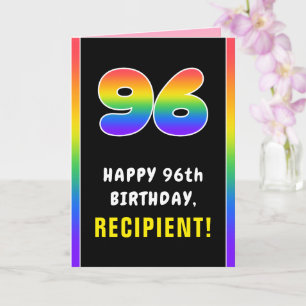 Carte 96e anniversaire : Arc-en-ciel coloré # 96, Nom pe