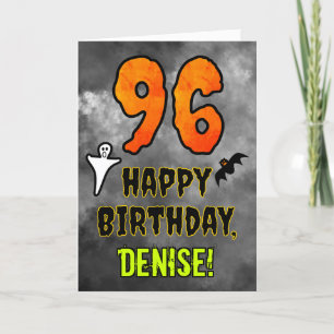 Carte 96e anniversaire : Eerie Halloween Thème + Nom per
