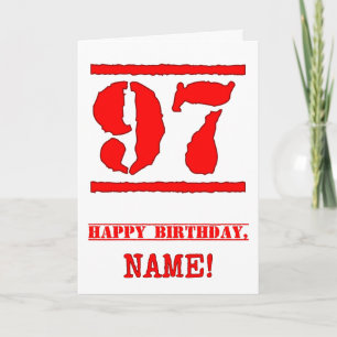 Carte 97e anniversaire : Amusant, Timbre en caoutchouc r