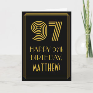 Carte 97e Anniversaire : Apparence inspirée de l'Art Déc