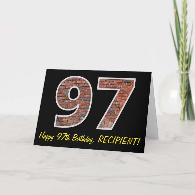 Carte 97e anniversaire - Motif de mur de briques "97" av (Devant)
