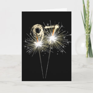 Carte 97e anniversaire Sparklers en noir