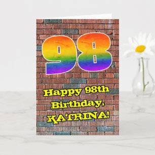Carte 98e anniversaire : Arc en ciel inspiré par les gra