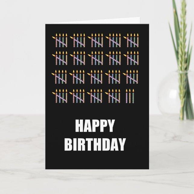 Carte 98e anniversaire avec bougies (Devant)