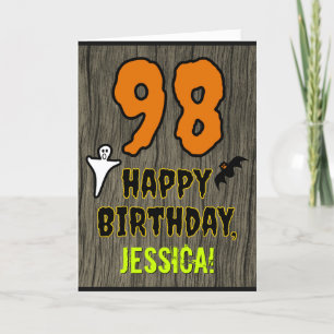 Carte 98e anniversaire : Thème d'Halloween Éffrayant, No