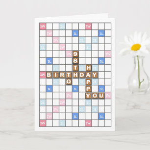 Carte 98e anniversaire, Word Game Board