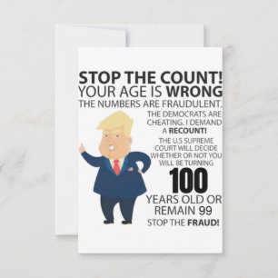 Carte 99 ans Trump heureux anniversaire présent drôle