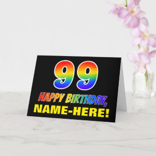 Carte 99e anniversaire : Bold, amusant, simple, arc-en-c