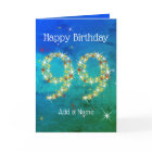 99e anniversaire - Nombres d'étoiles - Vert bleu -