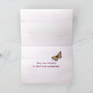 Carte 99e anniversaire papillon sur la fleur de cône