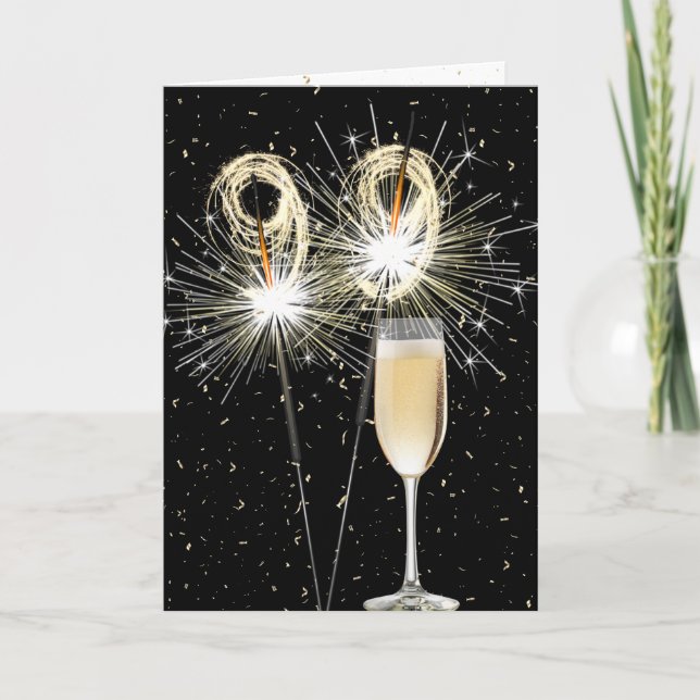 Carte 99e anniversaire Sparklers au vin blanc (Devant)